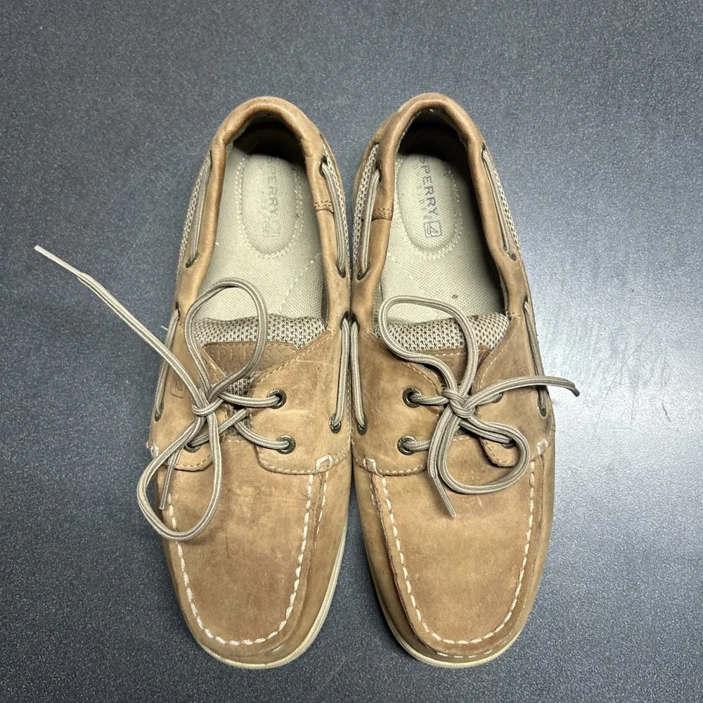 SPERRY TOP-SIDER INTREPID WOMENS 8 TAN BROWN LEATHER BOAT DOCK SHOES